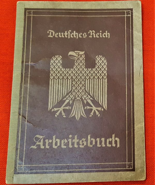 VINTAGE WW2 GERMAN CITIZENS WORK BOOK ARBEITSBUCH ANDREA WILHELM GELSENKIRCHEN