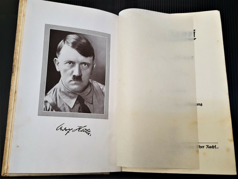 WW2 HITLER'S BOOK MEIN KAMPF WEDDING EDITION SIGNED MAYOR WESEL WEDDING EDITION - Image 6