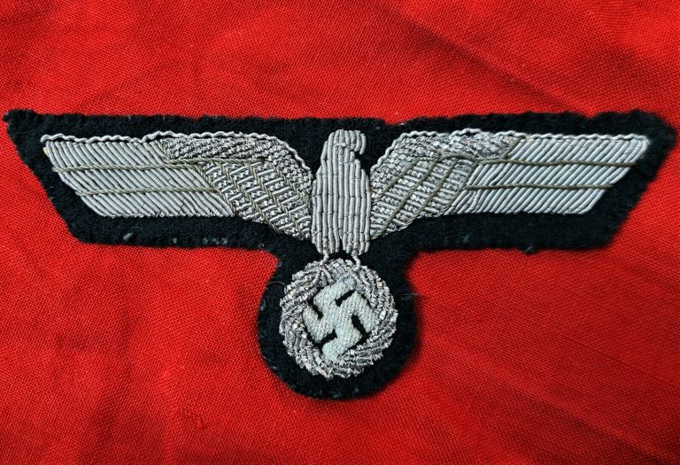 WW2 GERMAN ARMY OFFICER'S UNIFORM TUNIC EAGLE PATCH BADGE - Image 2