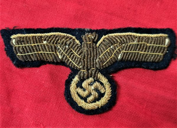 WW2 GERMAN NAVY OFFICER'S UNIFORM CAP EAGLE PATCH BADGE