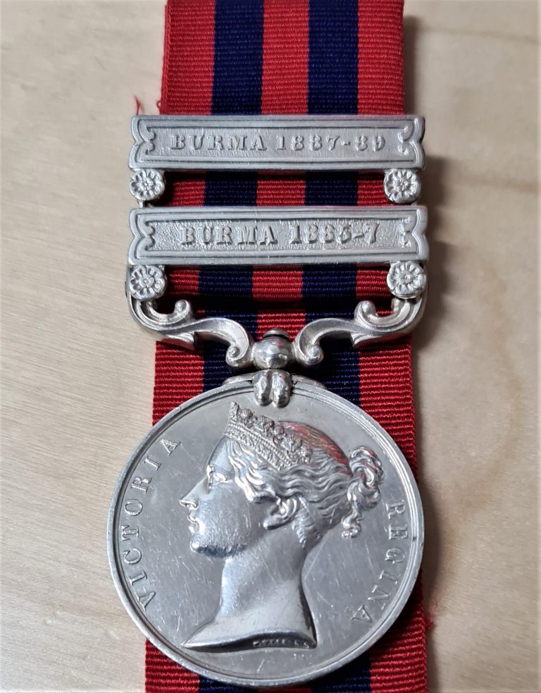 PRE WW1 BRITISH ARMY INDIA GENERAL SERVICE MEDAL BURMA OCHILTREE ROYAL ARTILLERY - Image 2