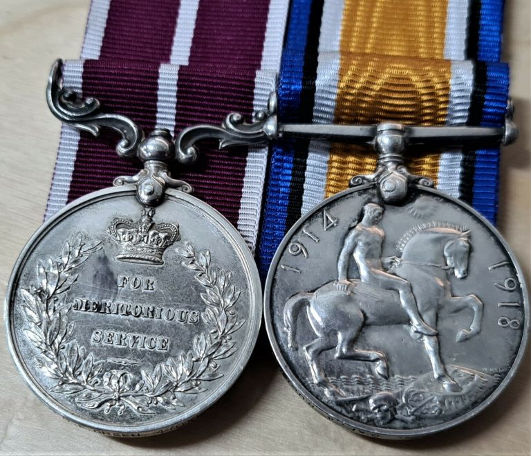 WW1 MERITORIOUS SERVICE MEDAL & BRITISH WAR MEDAL TO SGT GREEN 2/4th OX & BUCKS. - Image 3