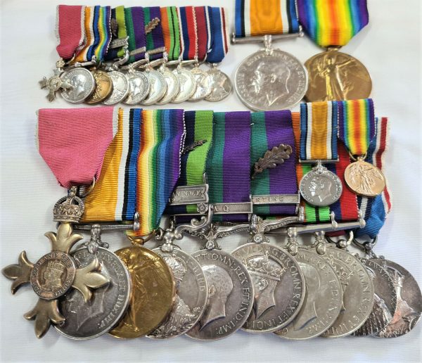 WW1 & WW2 BRITISH & INDIAN ARMY OBE & 2 MID MEDAL GROUPS TO COLONEL BANKS & WIFE