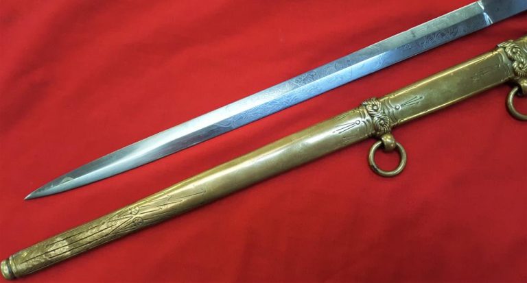 WW1 & WW2 German Navy officer’s converted Imperial pattern dagger & scabbard by Kirschbaum of Solingen - Image 4