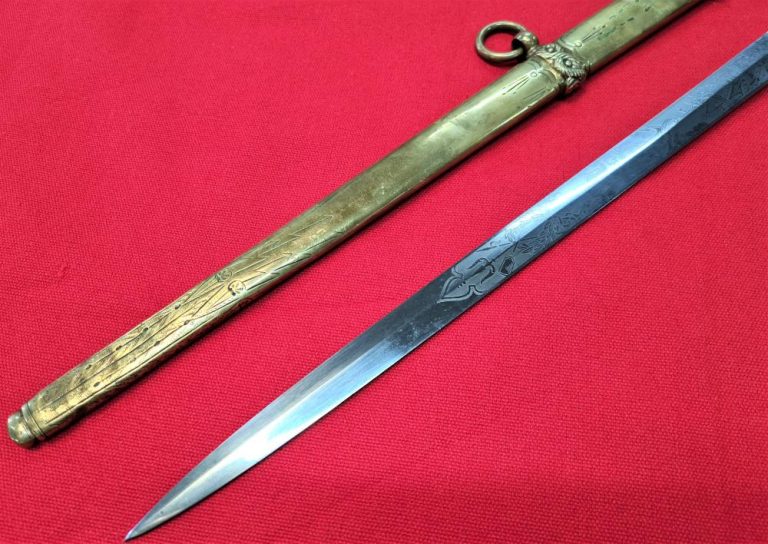 WW1 & WW2 German Navy officer’s converted Imperial pattern dagger & scabbard by Kirschbaum of Solingen - Image 13