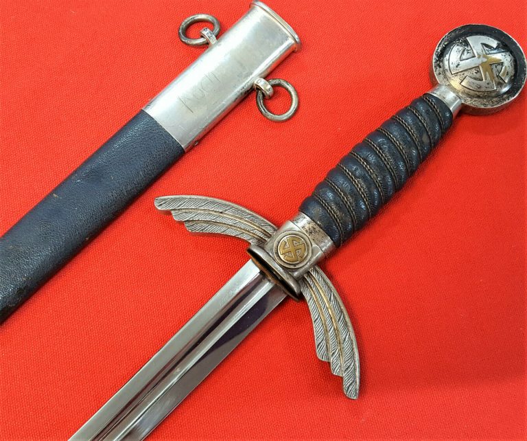 WW2 GERMAN AIR FORCE LUFTWAFFE OFFICER'S SWORD & SCABBARD BY E & F HORSTER OF SOLINGEN - Image 7