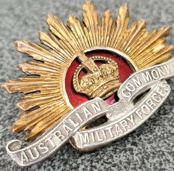 WW1 1912 ERA AUSTRALIAN ARMY INSTRUCTIONAL CORPS REGIMENT UNIFORM COLLAR BADGE