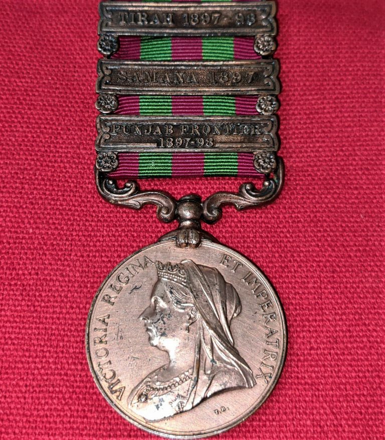 1895 BRITISH INDIA ARMY GENERAL SERVICE CAMPAIGN MEDAL NATIVES BRONZE PRE WW1 - Image 3