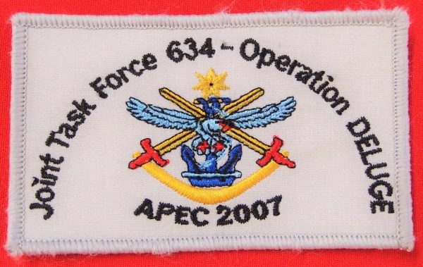 AUSTRALIAN DEFENCE FORCE APEC 2007 OPERATION DELUGE UNIFORM CLOTH PATCH