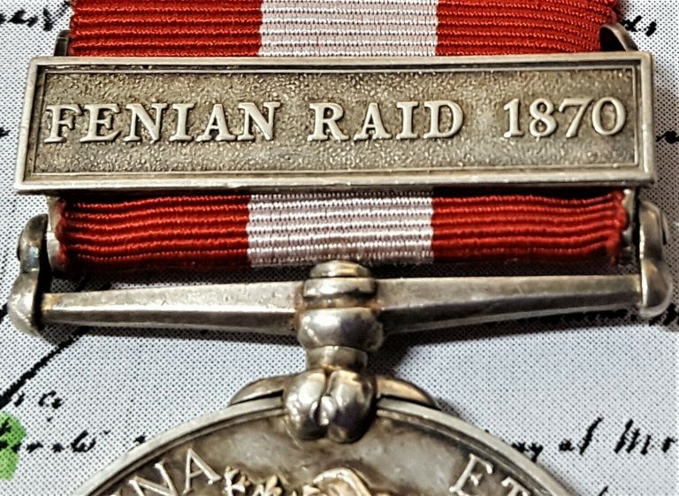 CANADIAN GENERAL SERVICE MEDAL FENIAN RAID 1870 PTE LOUISELLE 65TH BATTALION - Image 3