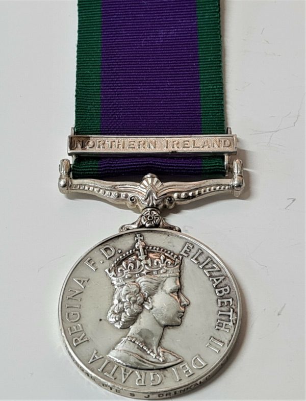 LIGHT INFANTRY POST WW2 BRITISH GENERAL SERVICE MEDAL NORTHERN IRELAND DRINKALD