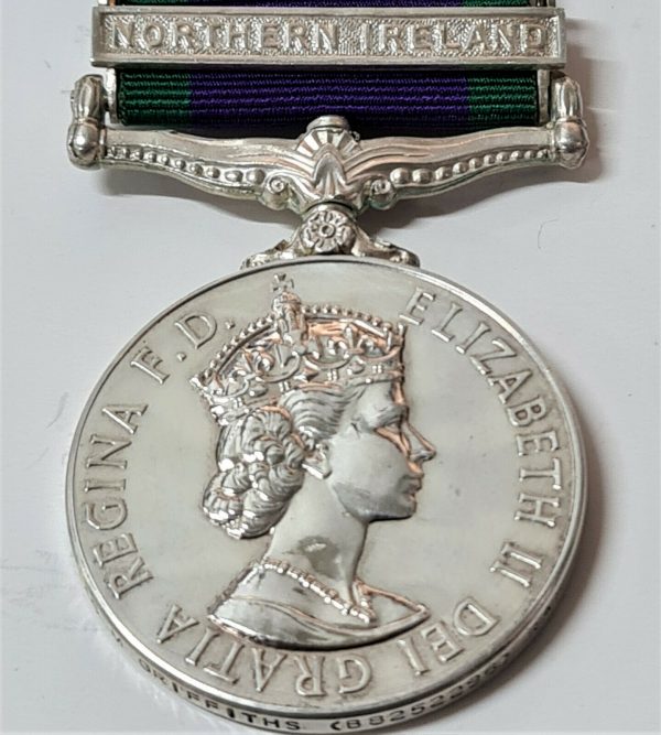 POST WW2 BRITISH GENERAL SERVICE MEDAL NORTHERN IRELAND SERVICE RAF GRIFFITHS