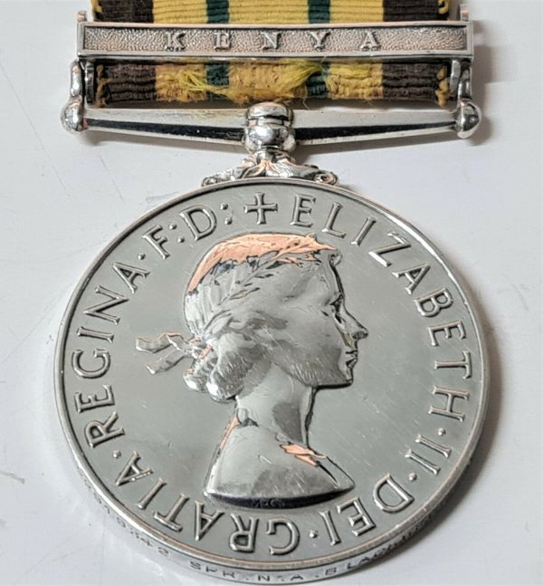 POST WW2 ENGINEERS AFRICA GENERAL SERVICE MEDAL 22919342 SAPPER BLACKWELL KENYA