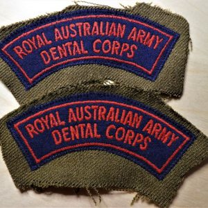 POST WW2 ERA AUSTRALIAN ARMY DENTAL CORPS UNIFORM UNIT PATCHES