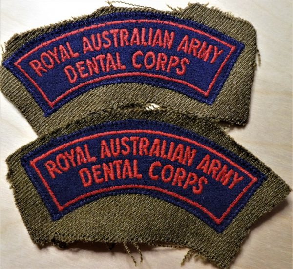 POST WW2 ERA AUSTRALIAN ARMY DENTAL CORPS UNIFORM UNIT PATCHES