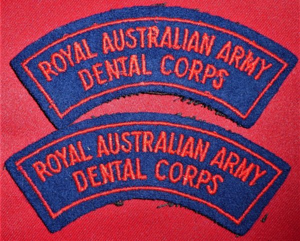 POST WW2 ERA ROYAL AUSTRALIAN ARMY DENTAL CORPS UNIFORM UNIT PATCHES