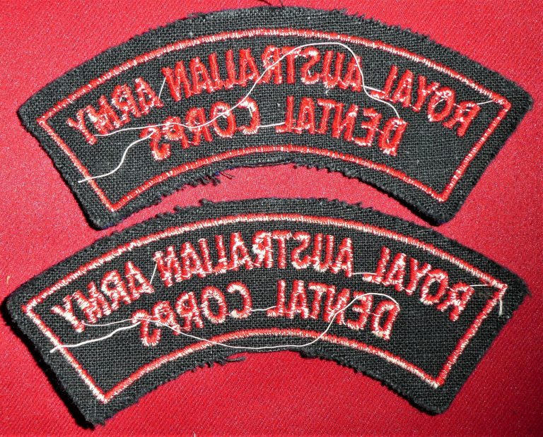 POST WW2 ERA ROYAL AUSTRALIAN ARMY DENTAL CORPS UNIFORM UNIT PATCHES