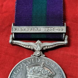 POST WW2 GENERAL SERVICE MEDAL PALESTINE 1945 LCPL HILBERY ROYAL SIGNALS CORPS