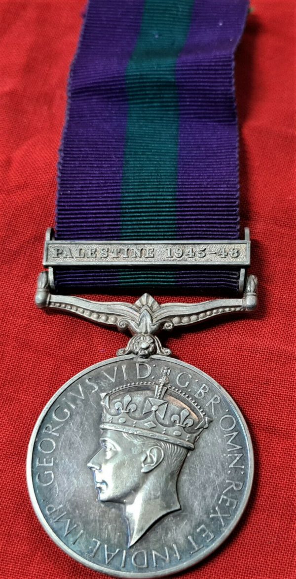 POST WW2 GENERAL SERVICE MEDAL PALESTINE 1945 LCPL HILBERY ROYAL SIGNALS CORPS