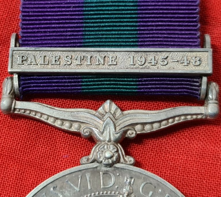 POST WW2 GENERAL SERVICE MEDAL PALESTINE 1945 LCPL HILBERY ROYAL SIGNALS CORPS