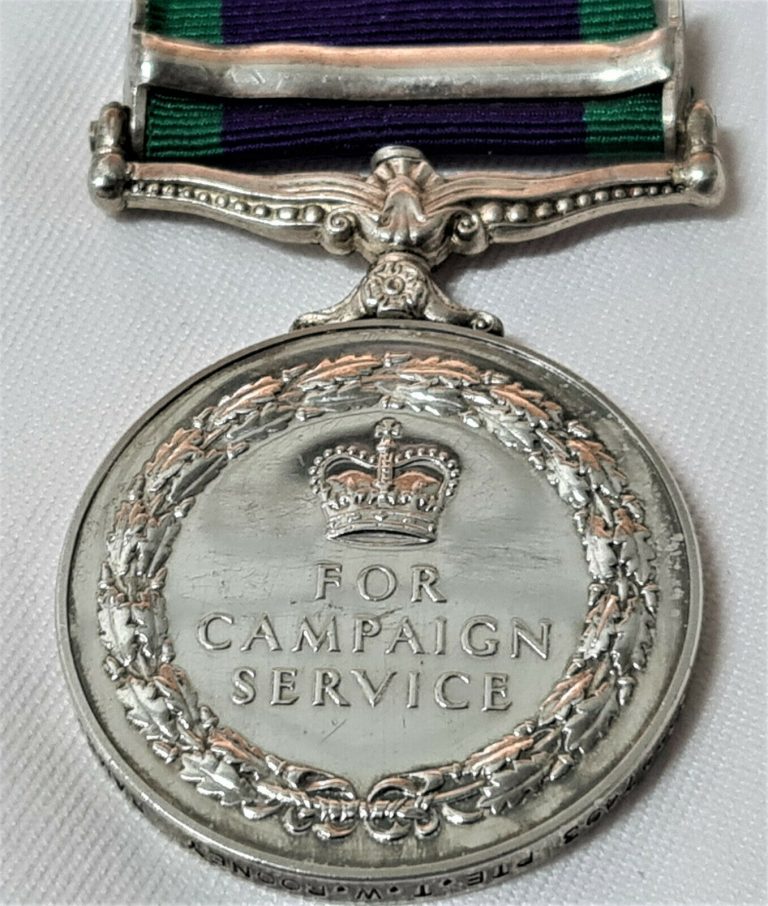 ROONEY MEDICAL CORPS POST WW2 BRITISH GENERAL SERVICE MEDAL NORTHERN IRELAND