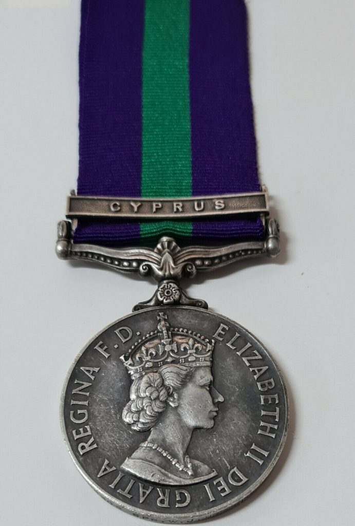 ROYAL ENGINEERS POST WW2 BRITISH GENERAL SERVICE MEDAL CYPRUS SAPPER HARRISON