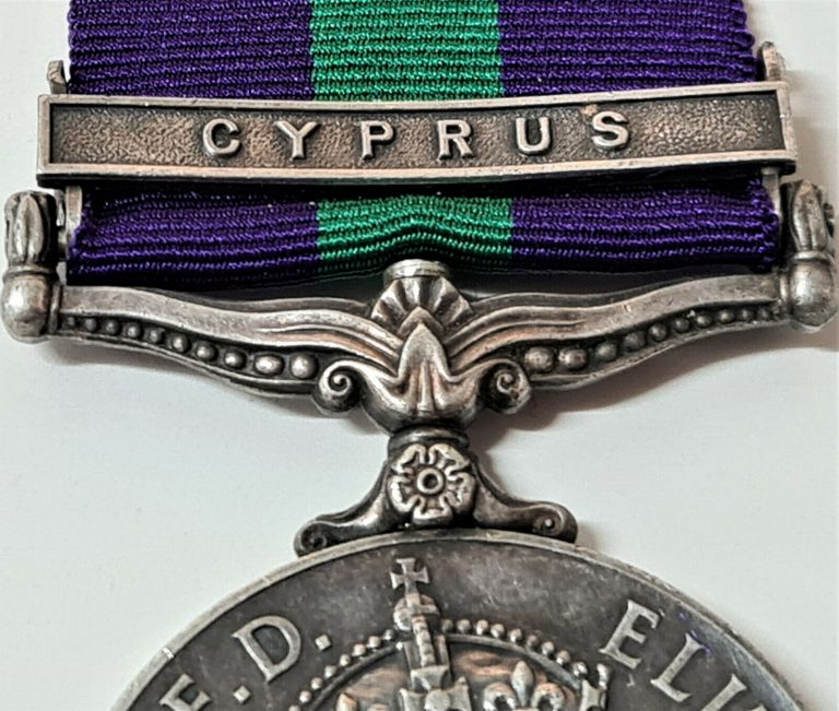 ROYAL ENGINEERS POST WW2 BRITISH GENERAL SERVICE MEDAL CYPRUS SAPPER HARRISON