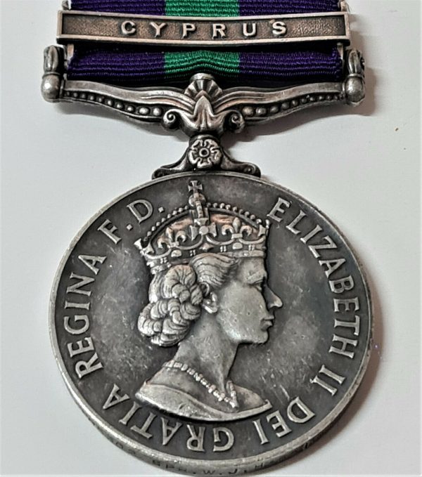 ROYAL ENGINEERS POST WW2 BRITISH GENERAL SERVICE MEDAL CYPRUS SAPPER HARRISON