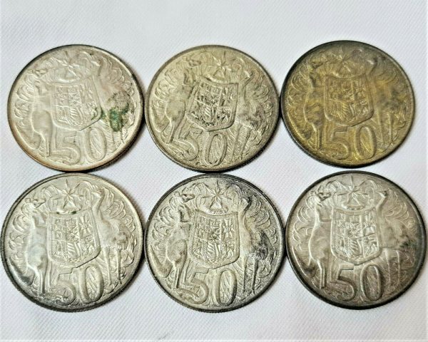 VINTAGE AUSTRALIA 50 CENT 1966 SILVER COIN CURRENCY DECIMAL LOT 3