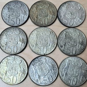 VINTAGE AUSTRALIA 50 CENT 1966 SILVER COIN CURRENCY DECIMAL LOT