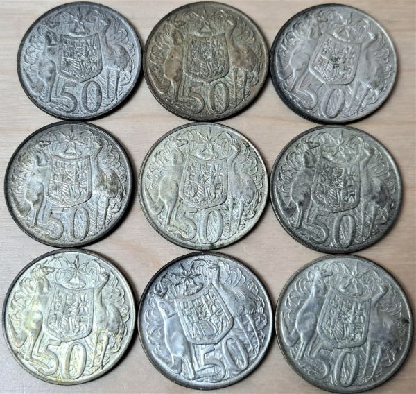 VINTAGE AUSTRALIA 50 CENT 1966 SILVER COIN CURRENCY DECIMAL LOT