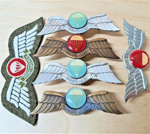 VINTAGE US LEGION OF FRONTIERSMEN PARATROOPER PARACHUTE UNIFORM BADGES AIRBORNE