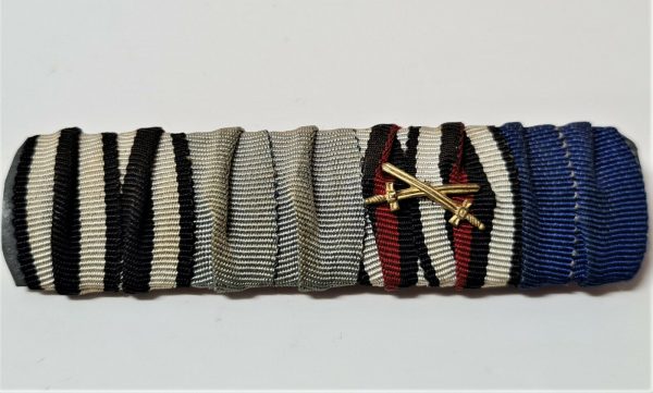 VINTAGE WW1 GERMANY 4 PLACE MEDAL UNIFORM RIBBON BAR