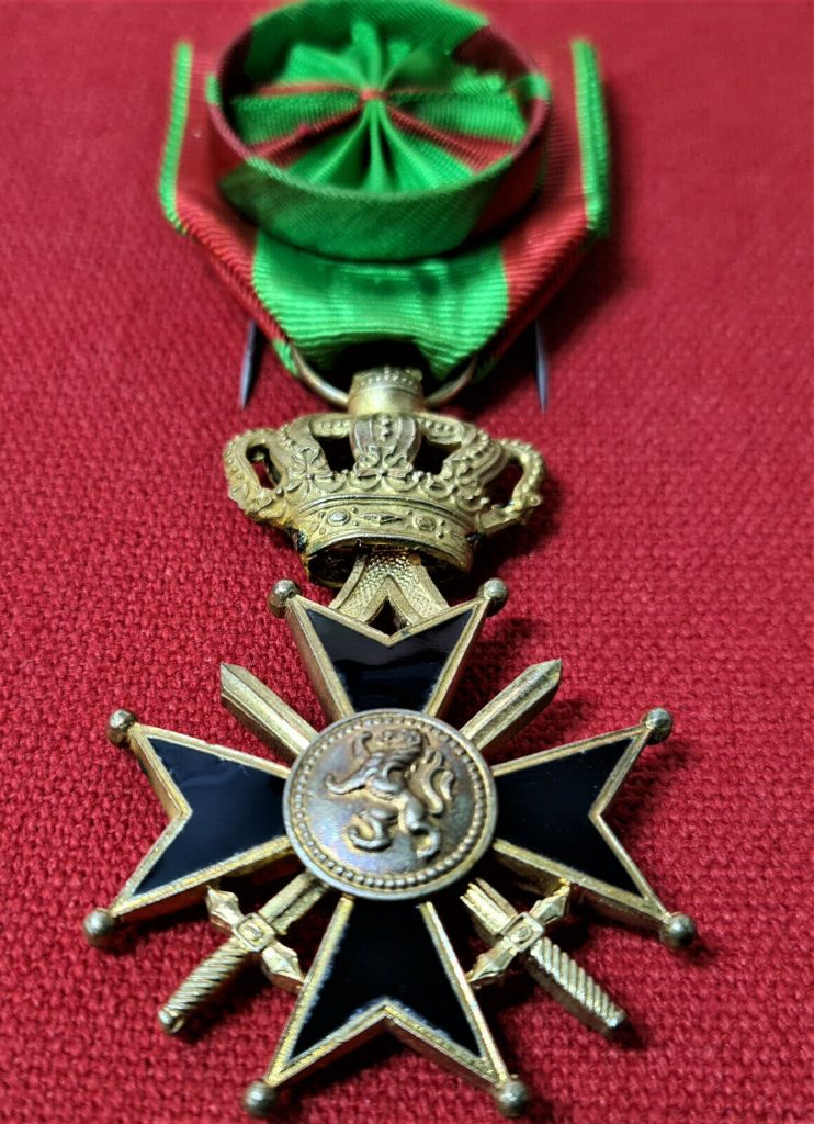 VINTAGE WW2 BELGIUM MILITARY CROSS 1ST CLASS MEDAL 25 YEARS SERVICE