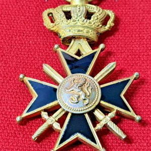 VINTAGE WW2 BELGIUM MILITARY CROSS 1ST CLASS MEDAL 25 YEARS SERVICE