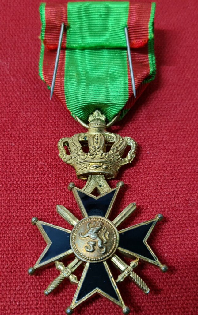 VINTAGE WW2 BELGIUM MILITARY CROSS 1ST CLASS MEDAL 25 YEARS SERVICE