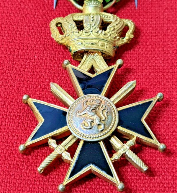 VINTAGE WW2 BELGIUM MILITARY CROSS 1ST CLASS MEDAL 25 YEARS SERVICE