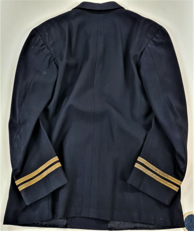 VINTAGE WW2 US NAVY OFFICER'S UNIFORM JACKET WITH PATCHES & BADGES USN LIMACHER - Image 9