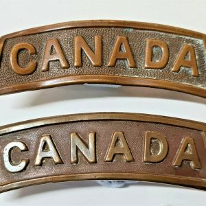 WW1 ERA CANADA ARMY OVERSEAS SHOULDER TITLES UNIFORM BADGES