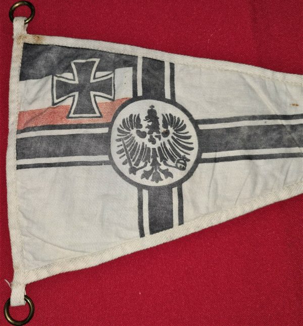 WW1 ERA IMPERIAL GERMANY NAVY MOTOR BOAT FLAG PENNANT WITH BRASS RINGS