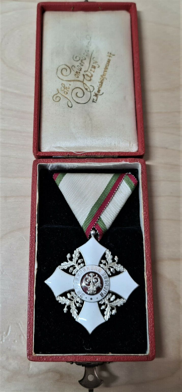 WW1 ERA KINGDOM OF BULGARIA ORDER OF CIVIL MERIT, 5TH CLASS CASED MEDAL