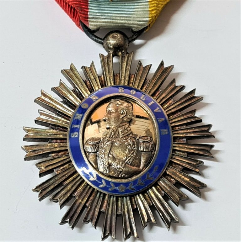 WW1 ERA VENEZUELA ORDER OF THE LIBERATOR OFFICER MEDAL BREAST BADGE