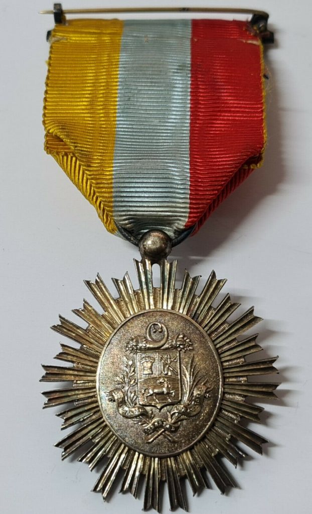 WW1 ERA VENEZUELA ORDER OF THE LIBERATOR OFFICER MEDAL BREAST BADGE