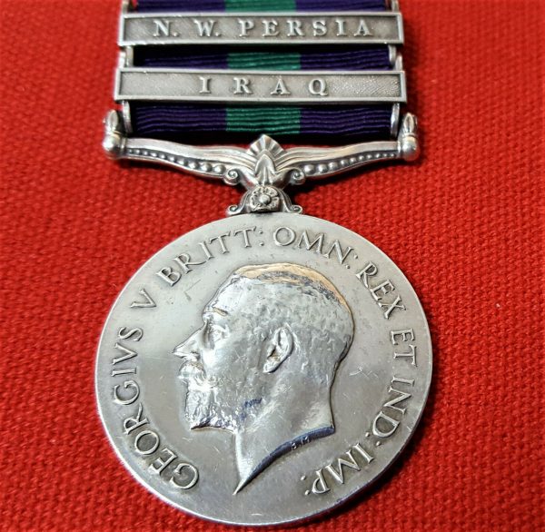 WW1 GENERAL SERVICE MEDAL IRAQ & N.W.PERSIA. PTE McDONELL ROYAL IRISH FUSILIERS