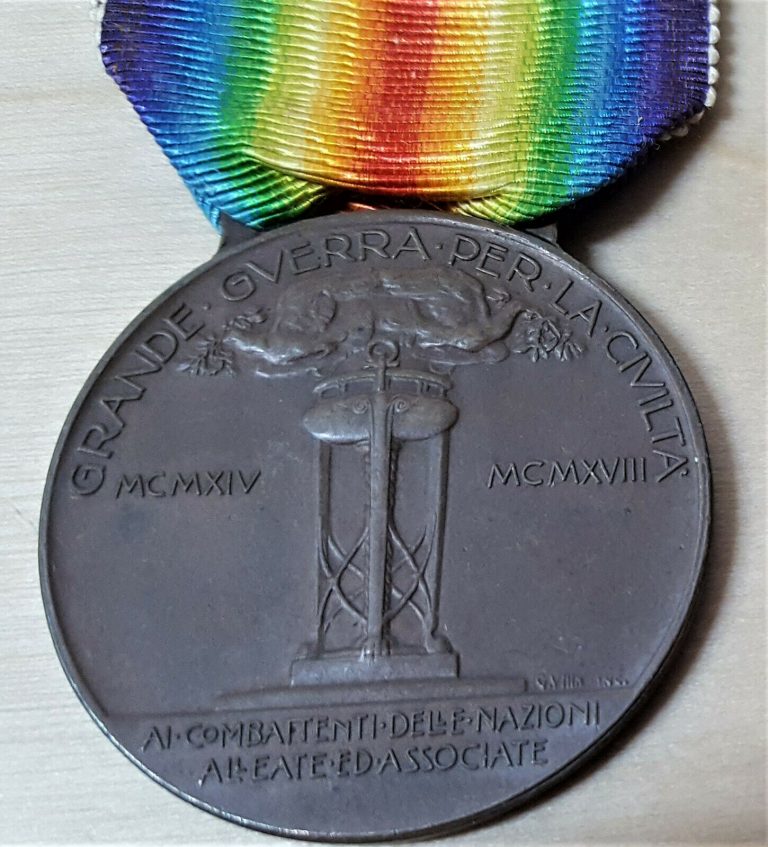 WW1 ITALY INTERALLIED VICTORY MEDAL BY JOHNSON OF MILAN