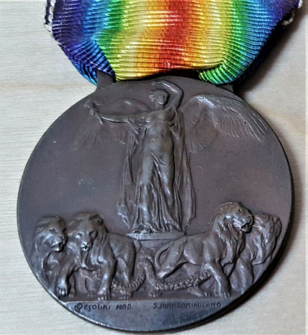 WW1 ITALY INTERALLIED VICTORY MEDAL BY JOHNSON OF MILAN