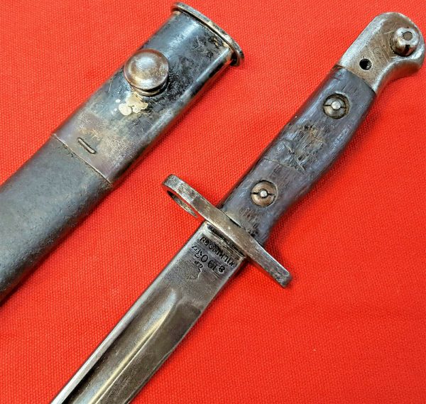 WW1 WW2 CANADA 303 RIFLE BAYONET SCABBARD SWORD ARMY 1907 WILKINSON 1917 DATED