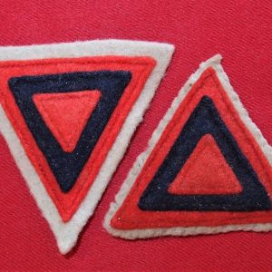 WW2 AUSTRALIAN ARMY UNIFORM COLOUR PATCHES 3rd ORDNACE CORPS A.A.O.C.