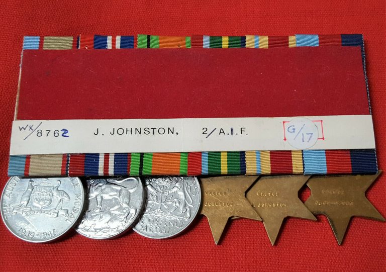 WW2 AUSTRALIAN NORTH AFRICA & PACIFIC MEDAL GROUP WX8762 JOHNSTON TOBRUK ANZAC