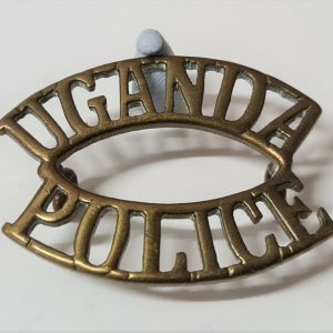 WW2 ERA OBSOLETE UGANDA POLICE FORCE UNIFORM SHOULDER TITLE BADGE